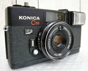 昭和レトロ 当時物 RETRO CAMERA KONICA コニカ フィルム カメラ コンパクト C35 C 35 EF 動作品 HEXANON F2.8/38mm Made in japan 日本製