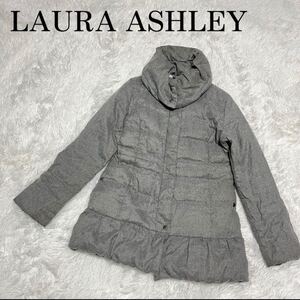 Laura Ashley ローラ アシュレイ 長袖 ダウン コート サイズ7 グレー レディース 