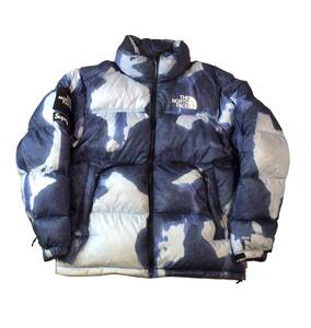 THE NORTH FACE SUPREME ノースフェイス シュプリーム 21AW ブリーチド デニム プリント ダウンジャケット Bleached Denim M ND52100I