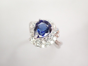 美品 Pt900 サファイア1.80ct ダイヤ計0.59ct リング 指輪