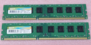 ■SiliconPower SP008GBLTU160N02 2枚セット - PC3-12800U/DDR3-1600 240Pin DDR3 UDIMM 16GB(8GB x2) 動作品