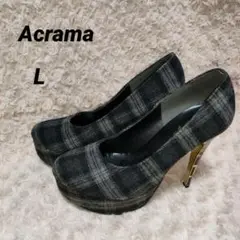 Acrama　パンプス　ハイヒール　フェイクスエード　ピンヒール　パーティー　L