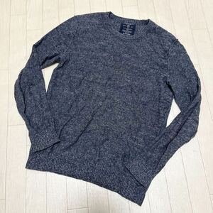 和281★ AMERICAN EAGLE OUTFITTERS ニット セーター 長袖 XS ブルー メンズ アメリカンイーグル