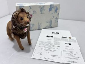 D(0108s21) steiff/シュタイフ 2013年 ライオン 035098 動物 ぬいぐるみ コレクション インテリア