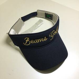 未使用 BEAMS GOLF PURPLE LABEL ロープロゴ サンバイザー ネイビー フリーサイズ ビームスゴルフ