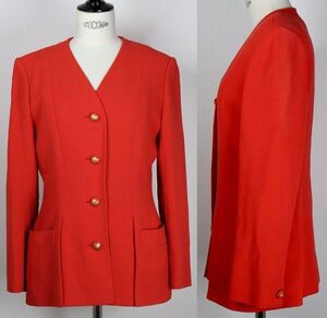 VINTAGE CELINE Triomphe JACKET size 36 セリーヌ トリオンフボタン ノーカラー ジャケット フランス製 b8545