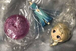 【アナと雪の女王】　エルサ フィギュア　Qposket Disney Characters Frozen Glitter line ディズニー　開封品　非売品　土台ひび割れ有