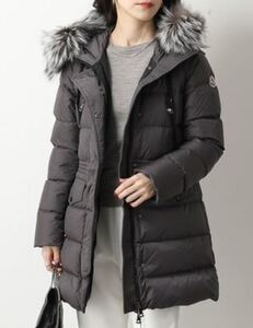 モンクレール　シルバーフォックスファー　ナイロン ダウン コート　グレー系　レディース　国内正規品　MONCLER　#A2