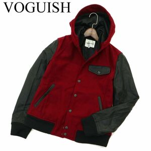 VOGUISH ヴォーギッシュ ルパート 山羊革 リアル ゴート レザー&ウール★ フーディー スタジャン ジャケット Sz.M　メンズ　A3T12910_B#N