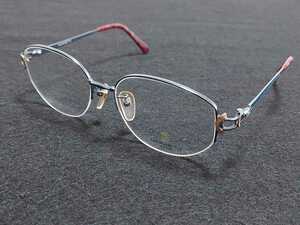 新品 MORABITO モラビト　メガネ　眼鏡　高級感　上品　ハーフリム　軽い　ブルー　青　綺麗