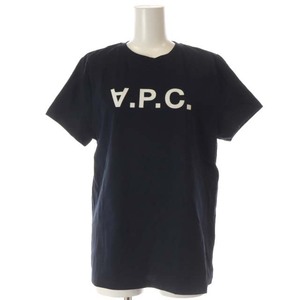 アーペーセー A.P.C. ロゴ Tシャツ 半袖 クルーネック プルオーバー M 濃紺 /SY ■OS レディース