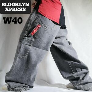 00s BLOOKLYN XPRESS 極太バギーパンツ デニムパンツ ジーンズ ペインターパンツ B系 HIPHOP W40 ストリート /3636