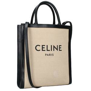 セリーヌバイエディスリマン CELINE by Hedi Slimane バーティカルカバ ミディアム ロゴプリントキャンバス2WAYトートバッグ 中古 BS99