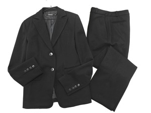 DKNY ダナキャランニューヨーク ウール混 セットアップ ジャケット パンツ スーツ size上6 下4/黒 ◇■ ☆ eka8 レディース