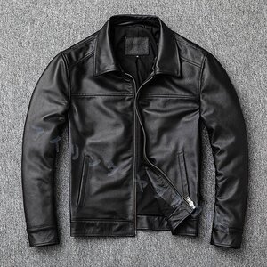 ☆新品革ジャン 牛革 レザージャケット シングルライダース カウハイド 本革 アメカジ バイクレザー メンズファッション 機関車 S～5XL