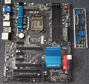 【動作確認済】【ジャンク】GIGABYTE GA-Z77X-UD3H LGA1155 ATXマザーボード IOパネル付属