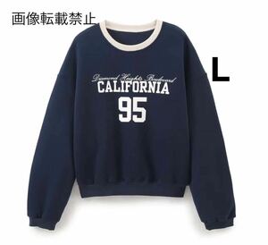 vintage ヴィンテージ レトロ ロゴ スウェット トレーナー トップス Lサイズ レディース★ZARA 好きな方に★2024 A/W 秋新作 新品未使用★