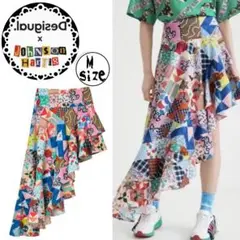 Desigual ×Johnson Hartigパッチワークデザインスカート