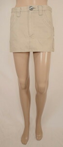 ＊お買い得 新品 台形 スカート ミニ丈 サイズ (M)(W74)ベージュ 送料込み1170円 LSK707