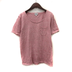 タケオキクチ TAKEO KIKUCHI Tシャツ カットソー 半袖 総柄 2 赤 レッド /YI メンズ