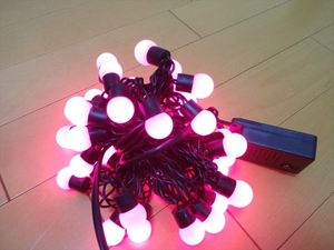 ★未使用★イルミネーション 50球 LED クリスマス 赤色 レッド Xmas ハロウィン 装飾電飾 白 青 黄色 電球色 ライト light ツリー 飾り