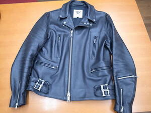 38サイズ666 LJM-1TFトリプルシックスW英国ライダースジャケットLeather Jacketライトニング/パンクUKロンジャン/ルイスレザー