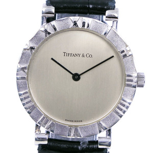 TIFFANY&Co. ティファニー アトラス M0640 腕時計 シルバー925×SS×レザー シルバー クオーツ アナログ表示 メンズ【I210123028】中古