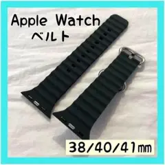 コンパチブル AppleWatch バンド アップルウォッチ ブラック シリコン