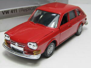 Volkswagen 1/43~41 VW FLAT4 フォルクス ワーゲン TypeⅣ タイプ４ VW Type 4 Ⅳ ハッチバック 赤 Made in West Germany GAMA製 当時物