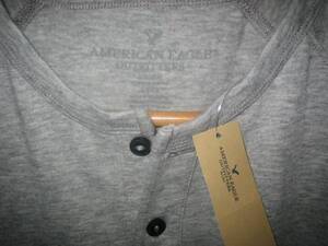 セール! 正規品 本物 新品 アメリカンイーグル ワイルド ラグラン ヘンリーネック Tシャツ AMERICAN EAGLE 大人の グレー 筋トレ XS ( S