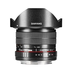 【中古】 SAMYANG サムヤン 単焦点魚眼レンズ 8mm F3.5 キャノン EF用 APS-C用 フード脱着式