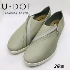 Ｕ–DOT u-dot ユードット 浅草 ファスナー 本革 25.5〜26㎝