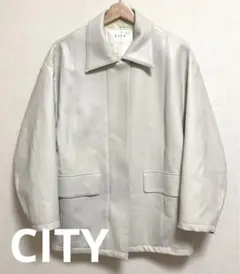 CITY シティ　フェイクレザー　ジップ　ジャケット