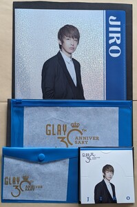 未使用 GLAY 30th Anniversary エンタメくじ JIRO スタンドメモ賞 PVCクリアマルチケース2個セット賞 ラメクリアファイル賞 計3種セット