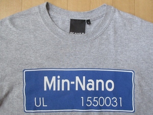 BEAMS T MIN-NANO コラボ 標識 Tシャツ S ヘザーグレー ビームス ティー ミンナノ MINNANO 半袖 カットソー 道路 SBQ Bandana バンダナ