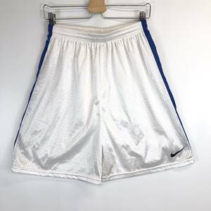 90s NIKE ナイキ メッシュパンツ 裏地付き ホワイト Mサイズ F8-KEL バスケパンツ