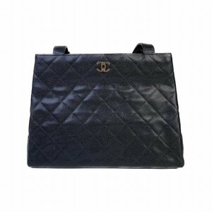 CHANEL シャネル ココマーク キャビアスキン トートバッグ ブラック A-1645