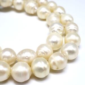 1円〜!!▼K14WG 南洋白蝶真珠ネックレス▼D 約63.7g 約44.0cm 約9.0-11.0mm珠 pearl パール necklace jewelry プリンセス DF0/EB5 S1005