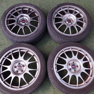 売り切り♪ BBS　RE878 18インチ 4本セット 7.5j+48 5穴 PCD100 stiキャップ