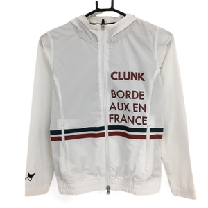 【超美品】クランク ジップパーカー 白×レッド 蓄熱裏地 ブルゾン レディース S ゴルフウェア CLUNK