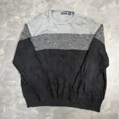 multi border design crew neck knit