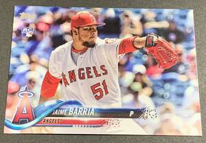 2018 Topps Update Series Jaime Barria US154 RC Rookie Angels MLB ハイメ・バリア ルーキー　エンゼルス　トップス