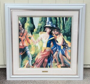 【中古】絵画　オルガ　グレチナ　Olga Grechina 『ダンサー』　約H86×W85　ロシア　真作保証　 ※店頭渡し歓迎 ※近隣自社配送可