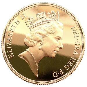 ソブリン金貨 聖ジョージ竜退治 エリザベス2世 金貨 イギリス 1991年 22金 15.9g イエローゴールド GOLD コレクション 美品