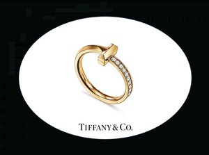 TIFFANY＆CO☆未使用 ￥38万☆T1(ONE) ナロー ダイヤ ＆ 18Kイエローゴールドリング 