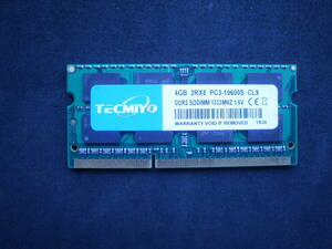 土日祝日も配達されます。動作確認.　即決　PCパーツ　メモリー　TECMYO DDR3 PC3-10600S DDR3-1333 4G