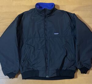 美品 黒 三角タグ XL patagonia シェルドシンチラ ジャケット 80s USA製 パタゴニア ブラック ナイロンジャケット