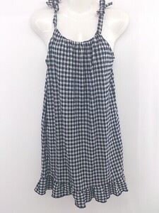 ◇ MANGO キッズ 子供服 ギンガムチェック 膝下丈 ワンピース サイズ 13/14YEARS 164cm ブラック ホワイト レディース E