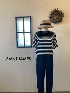 SAINT JAMES セントジェームス　カットソー　ボーダー　3 M L 黒　白　半袖　Tシャツ　コットン　薄手　シンプル　ベーシック カジュアル