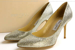 □ 正規品 未使用 JIMMY CHOO / ジミーチュウ パンプス グリッターラーメ シャンパンゴールド 25~25.5cm / 247 GILBERT. GFA CHE 39.5 □